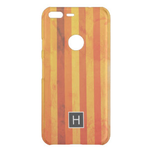 Warm Weathered Orange Red Stripes Monogram Uncommon Google Pixel XL Case