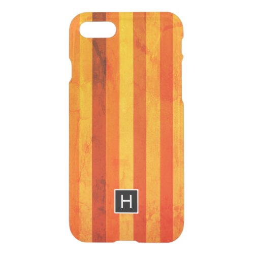 Warm Weathered Orange Red Stripes Monogram iPhone SE87 Case