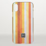 Warm Weathered Orange Red Stripes Monogram iPhone X Case