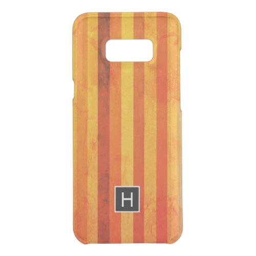 Warm Weathered Orange Red Stripes Monogram Uncommon Samsung Galaxy S8 Case