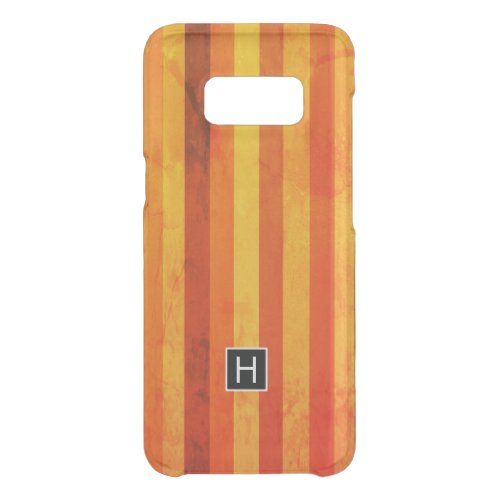 Warm Weathered Orange Red Stripes Monogram Uncommon Samsung Galaxy S8 Case