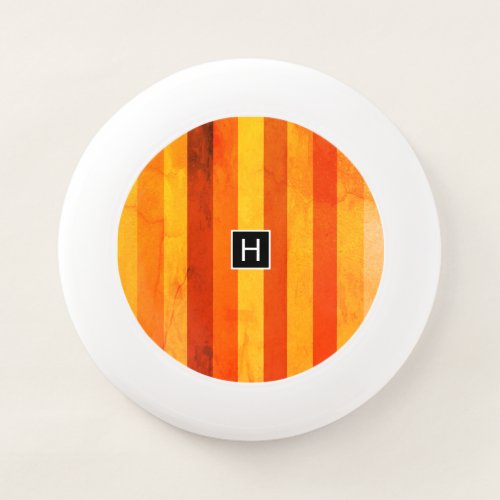 Warm Weathered Orange Red Stripes Monogram Wham_O Frisbee