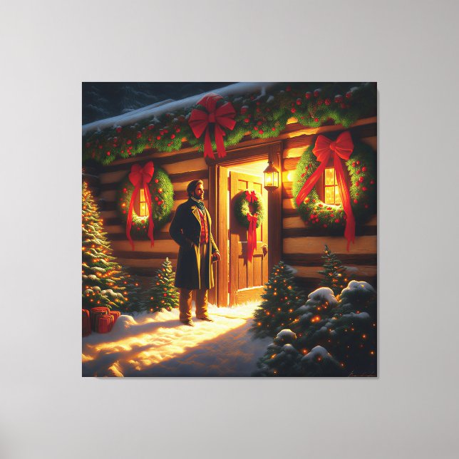 Warm Welcome: Eastman Johnson Holiday Glow Canvas Print (Front)