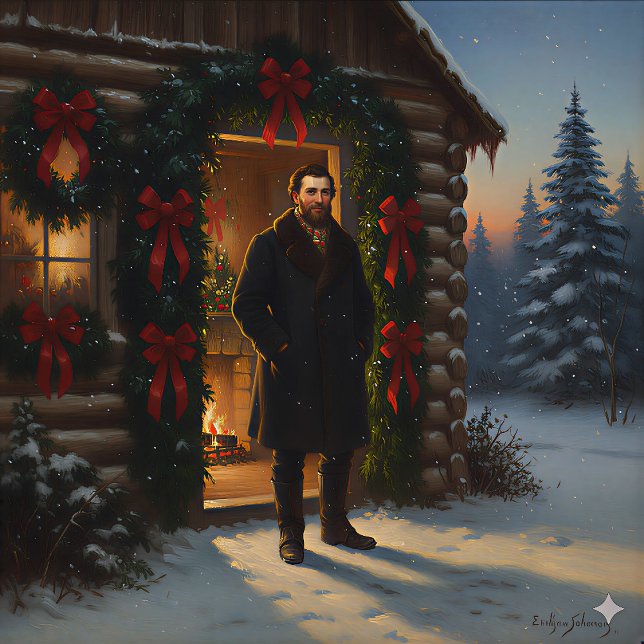 Warm Welcome: Eastman Johnson Holiday Glow Metal Print (Creator Uploaded)