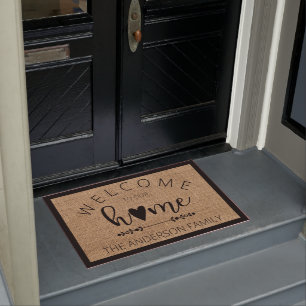 Warm Welcome to Our Home Personalized Doormat