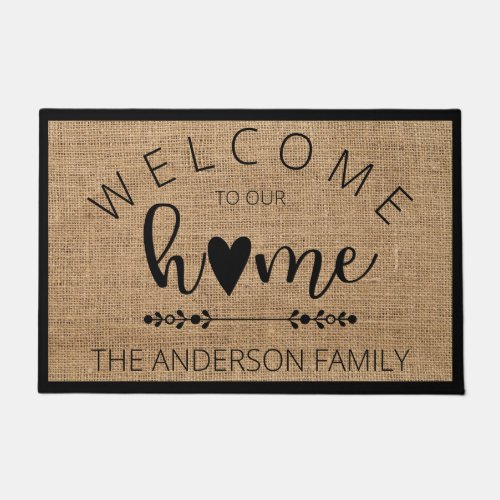 Warm Welcome to Our Home Personalized Doormat