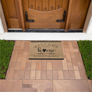 Warm Welcome to Our Home Personalized Doormat