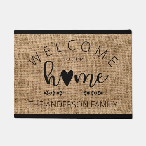 Warm Welcome to Our Home Personalized Doormat