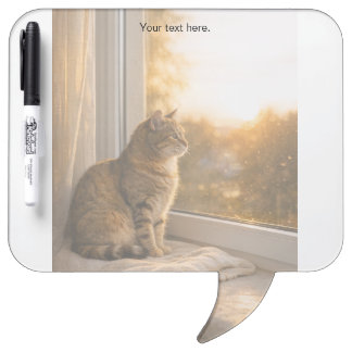 Warm Windowsill Cat Custom Dry Erase Board