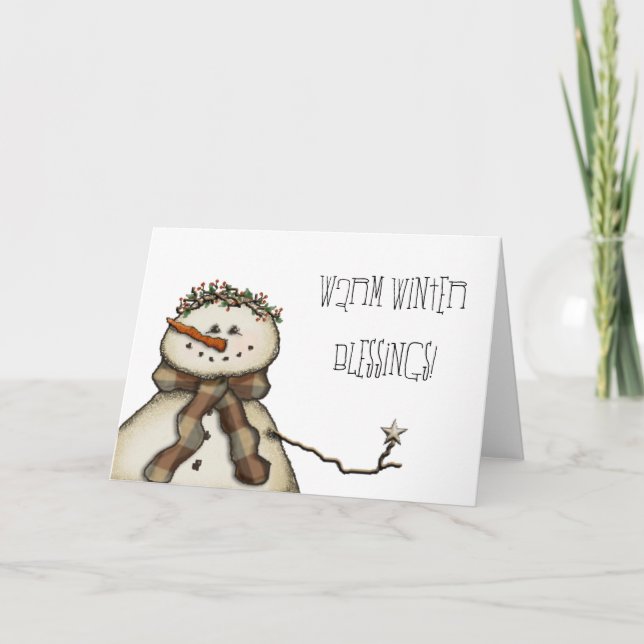 Warm Winter Blessings! Holiday Card (Front)