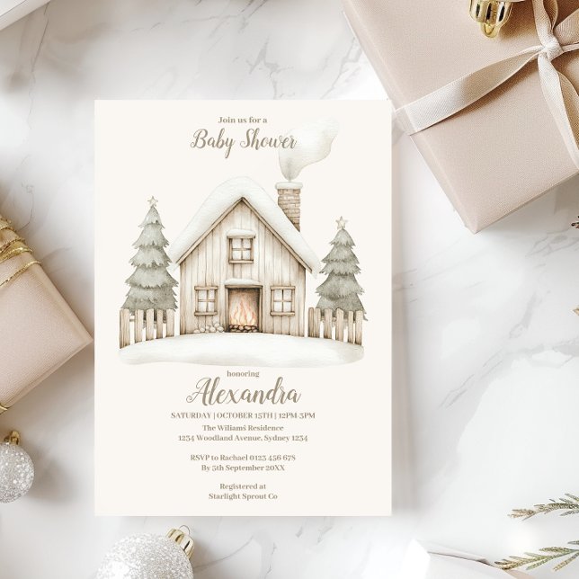 Warm Winter Cottage Baby Shower Invitation (Creator Uploaded)
