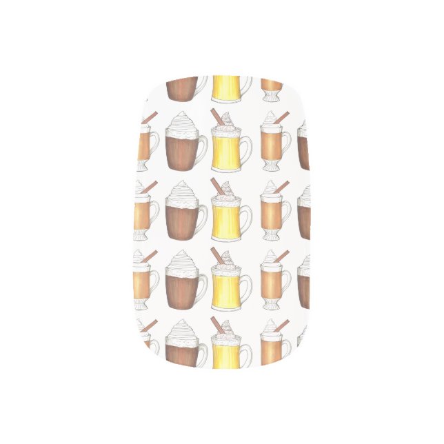 Warm Winter Drinks Cocoa Buttered Rum Eggnog Nails Minx Nail Wraps (Right Thumb)