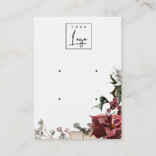 Warm Winter Festive Foliage 2 Logo Earring Display Business Card