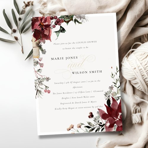 Warm Winter Festive Foliage Couples Shower Invite