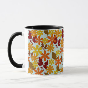 Warm Winter Floral Pattern – Cozy Retro Flower Mug