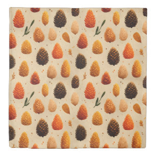 Warm Winter Pinecones Pattern Duvet Cover