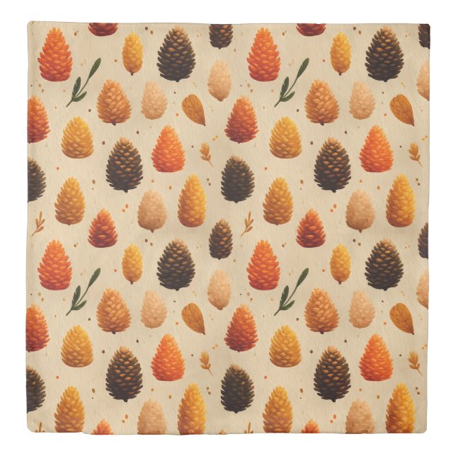 Warm Winter Pinecones Pattern Duvet Cover (Front)