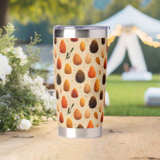 Warm Winter Pinecones Pattern Insulated Tumbler