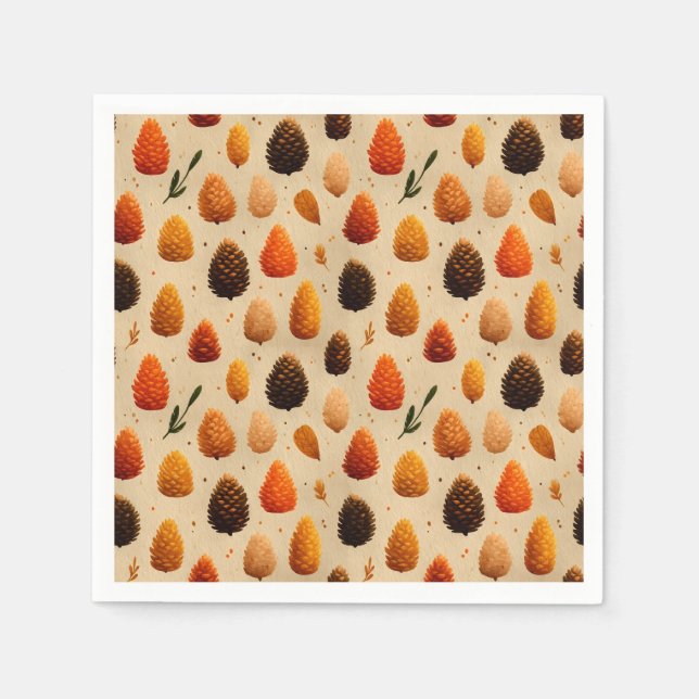 Warm Winter Pinecones Pattern Napkins (Front)