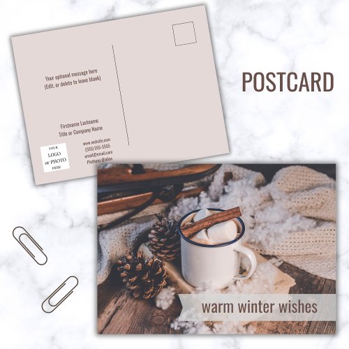 Warm Winter Wishes Business Happy Holidays Holiday Postcard