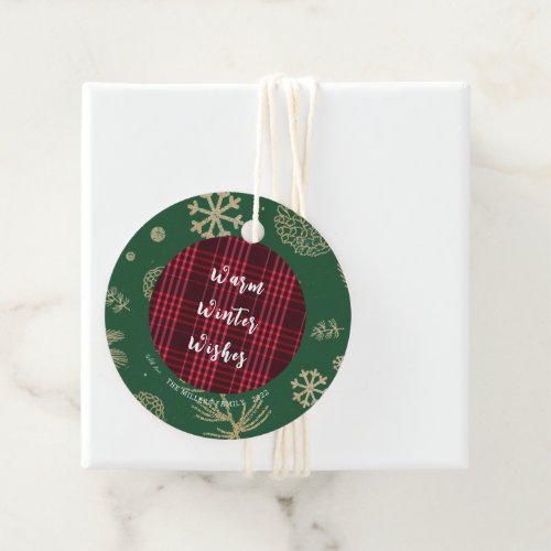 Warm Winter Wishes Christmas   Favor Tags