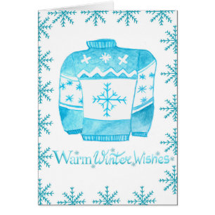 Warm Winter Wishes Christmas Sweater Cards
