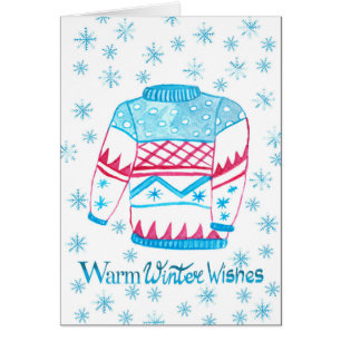 Warm Winter Wishes Christmas Sweater Cards