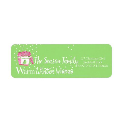 Warm Winter Wishes Christmas Sweater Label