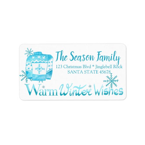 Warm Winter Wishes Christmas Sweater Label