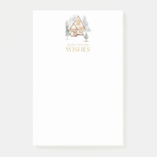 Warm Winter Wishes Cottage Post-it Notes