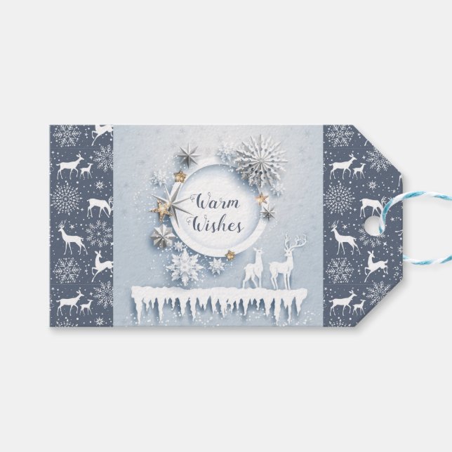 Warm Winter Wishes  Gift Tags (Front (Horizontal))