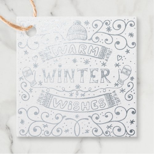 Warm Winter Wishes Holiday Favor Tags Set of 12