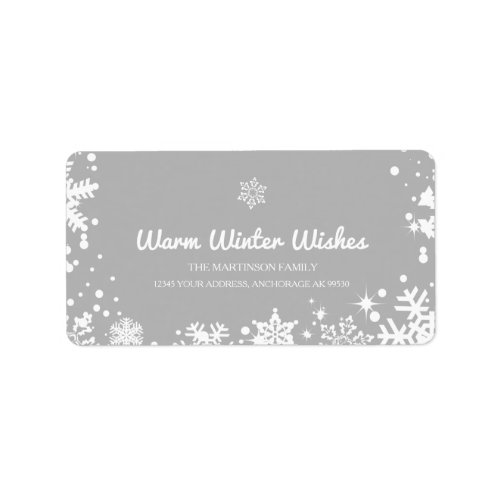 Warm Winter Wishes Holiday Label