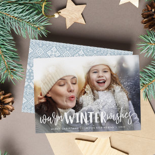 Warm Winter Wishes Holiday Photo Card