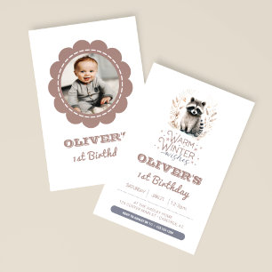 Warm Winter Wishes Kids Birthday Photo Invitation