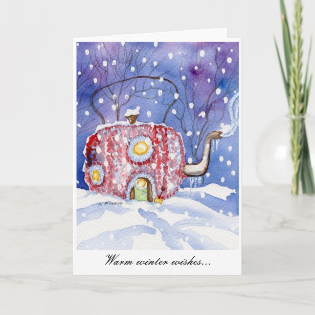 "Warm Winter Wishes" Notecard (Front)