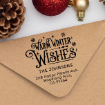 Warm Winter Wishes return address Rubber Stamp<br><div class="desc">Get ready to spread some Christmas cheer with our adorable "Warm Winter Wishes" rubber stamp! Adorned with delicate snowflakes, this customizable stamp is the perfect way to personalize your family's greeting cards Add a personal touch by customizing it with your family name and return address and let this stamp bring...</div>