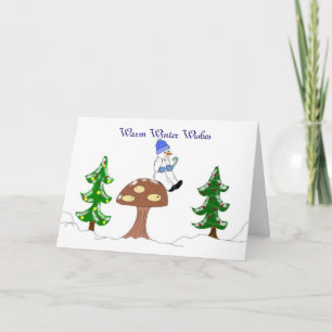 Warm Winter Wishes - Snowman Holiday Card