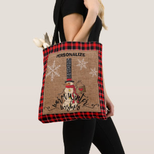 Warm Winter Wishes - Snowman Tote Bag