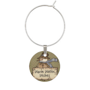 Warm Winter Wishes Snowman Wine Charm