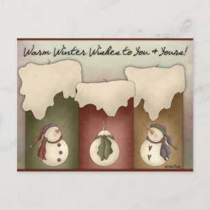Warm Winter Wishes to You & Yours Holiday Postcard