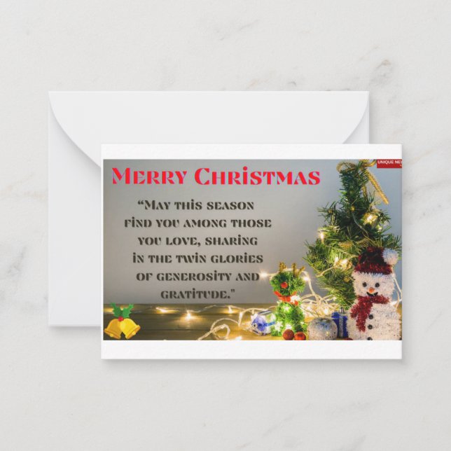 "Warm Wishes and Joyful Moments" Note Card (Front)