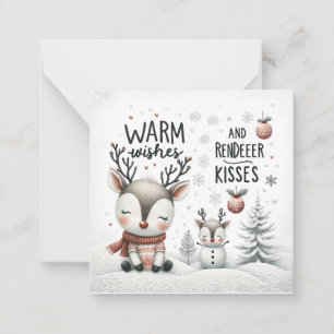 Warm wishes and reindeer kisses greeting card