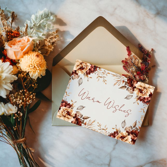 Warm Wishes Autumn Floral Frame Card (Creator Uploaded)