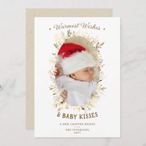 Warm Wishes Baby Kisses Holidays Gold Announcement