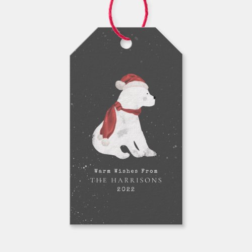 Warm Wishes Baby Polar Bear Christmas  Gift Tags