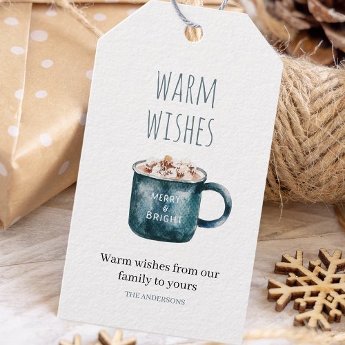 Warm Wishes  Blue Christmas  Gift Tags