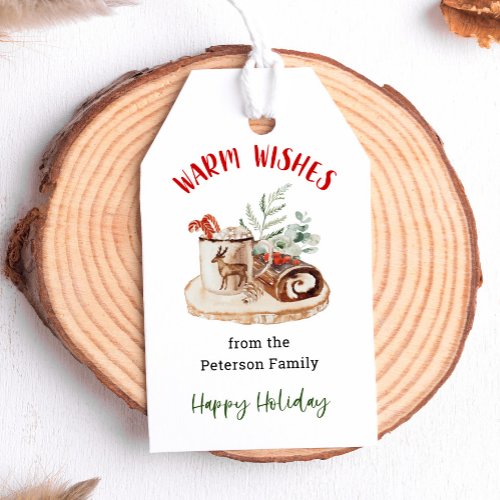 Warm Wishes Christmas Gift Tag Hot Cocoa Favor Tag
