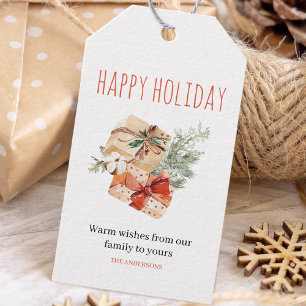 Warm Wishes Christmas Happy Holiday Gift Tags