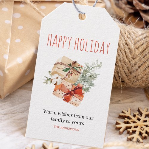 Warm Wishes  Christmas  Happy Holiday Gift Tags